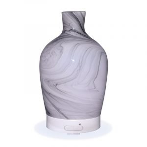 Aromar Decanter Abstract Grey Diffuser with no lights on a white background