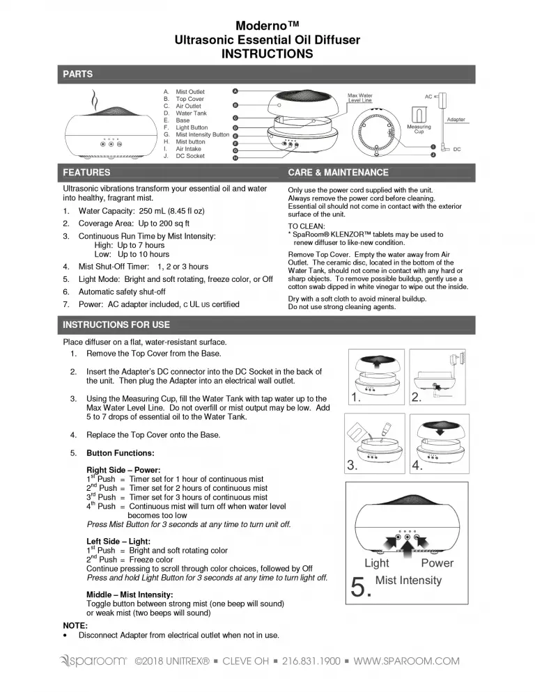 SpaRoom Moderno Diffuser Enchanted Aromatics