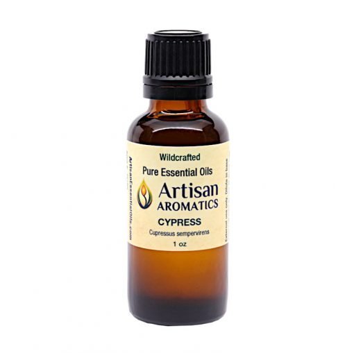 Wildcrafted cypress essential oil bottle 30 ml by artisan aromatics