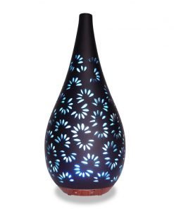 Kate black ceramic essential oil diffuser with blue light - by Nature's Remedy