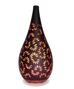 Kate black ceramic essential oil diffuser with red light - by Nature's Remedy