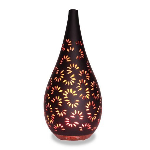 Kate black ceramic essential oil diffuser with red light - by Nature's Remedy