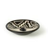 Peruvian stick incense burner made of ceramic, black and white 4.75 inches, side view