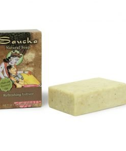 Vetiver soap bar saucha naturally refreshing 3.5 ounce - box and bar of soap