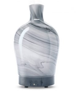 Carrara diffuser by Serene Living - white marble with black swirls - vase shaped