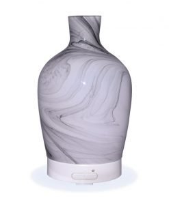 Aromar Decanter Abstract Grey Diffuser with no lights on a white background