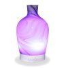 Aromar Decanter Abstract Grey Diffuser with purple light on a white background