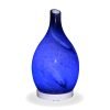 Aromar Rotating Amphora Blue Diffuser with blue light on a white background