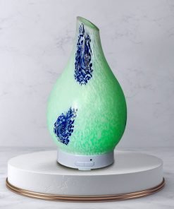 Aromar Hydria Abstract Diffuser on white display sound with green light on