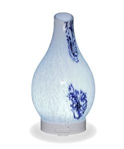 Aromar Hydria Abstract diffuser with white light on a white background