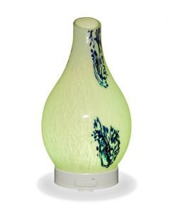 Aromar Hydria Abstract diffuser with yellow light on a white background