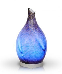 Rotating glass Amphora Blue diffuser on white background
