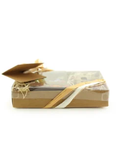 Cocoa soap gift set with cocoa soap bar and prema oil - side view