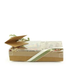 Tulsi soap gift set with tusli soap bar and Padma oil - side view