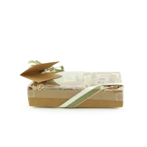 Tulsi soap gift set with tusli soap bar and Padma oil - side view