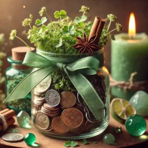 Wealth jar ritual using alfalfa