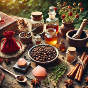 Allspice being used in a love ritual