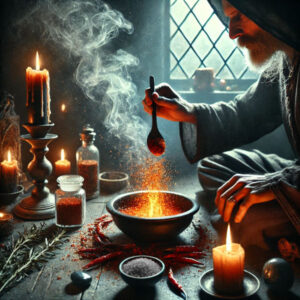 Cayenne being used in a Protection and banishing spell