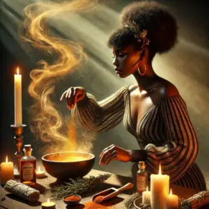 Cayenne being used in a Purification spell