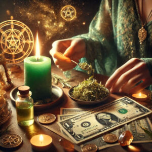 Comfrey being used in a prosperity and business success spell