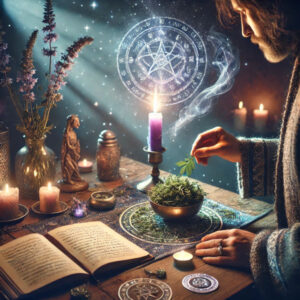 Comfrey being used in an ancestral connection ritual